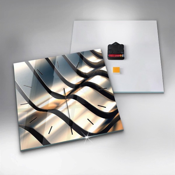 Horloge murale carrée Motif argenté