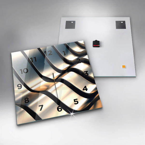 Horloge murale carrée Motif argenté