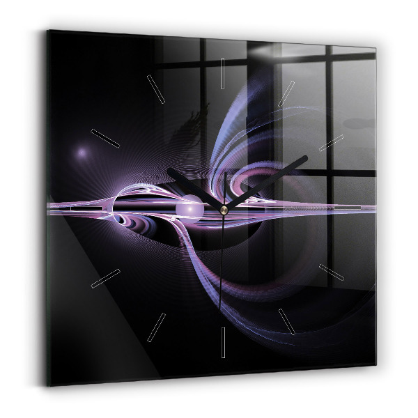 Horloge murale carrée Abstraction violette