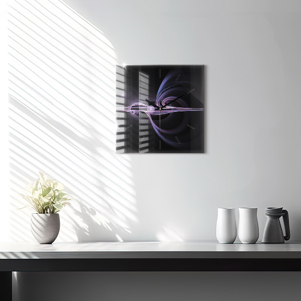 Horloge murale carrée Abstraction violette