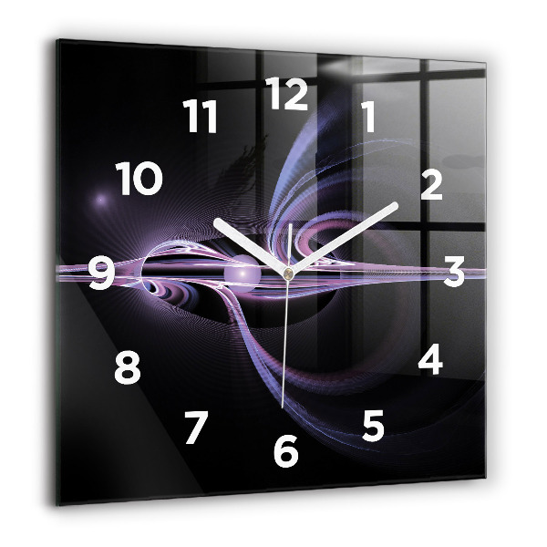 Horloge murale carrée Abstraction violette
