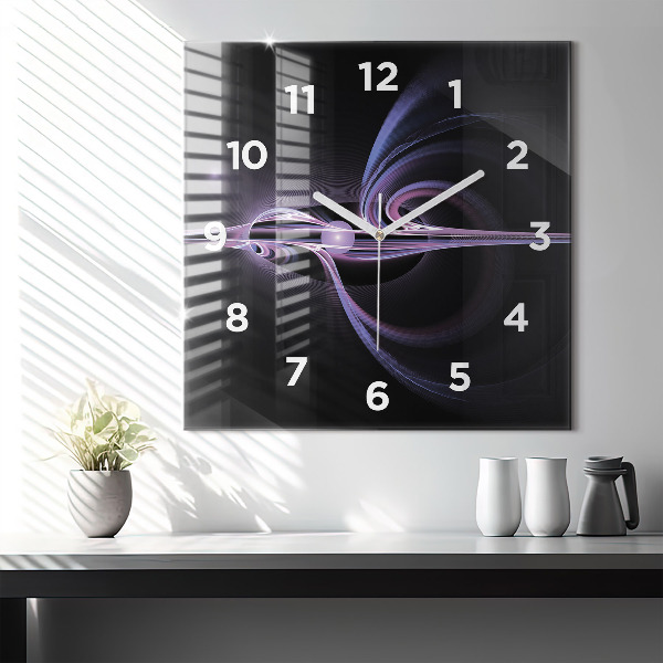 Horloge murale carrée Abstraction violette