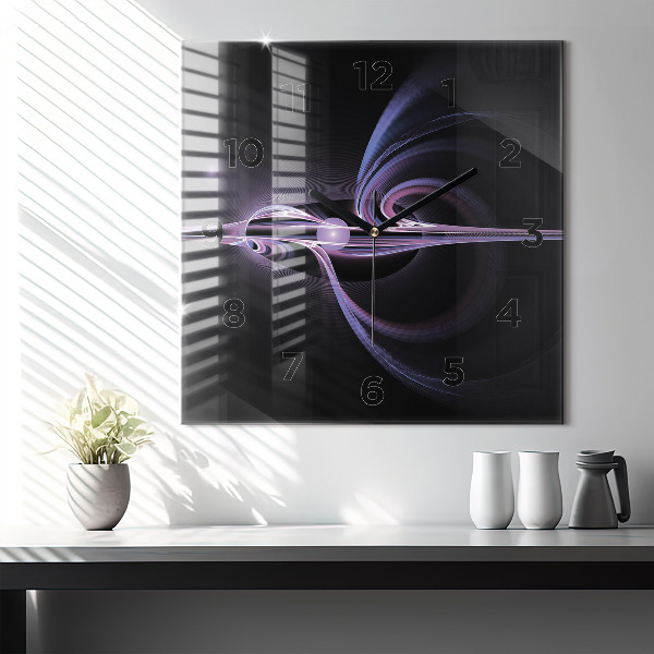 Horloge murale carrée Abstraction violette