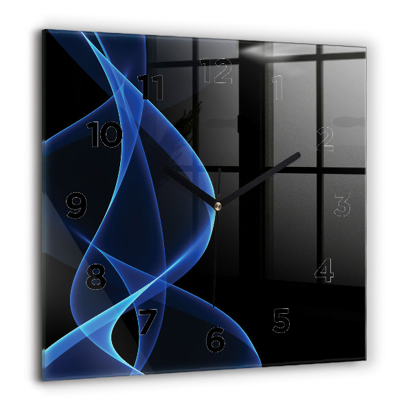 Horloge murale carrée Lignes bleues