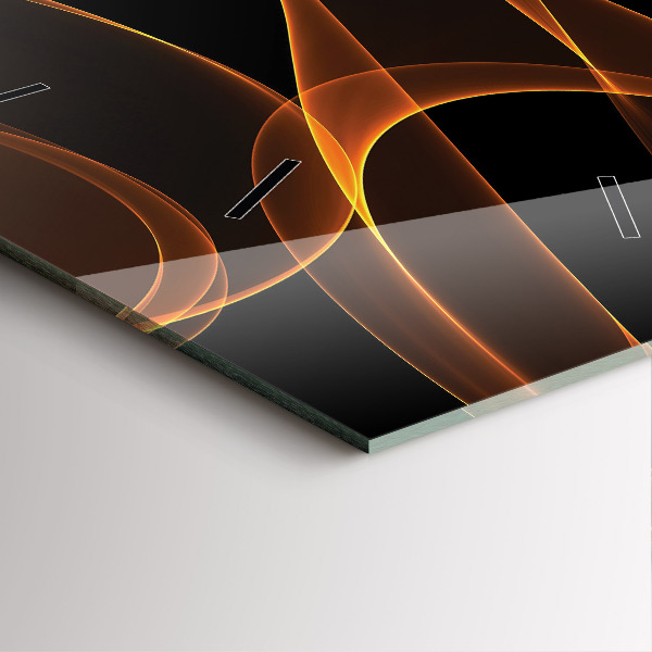 Horloge murale carrée Lignes orange