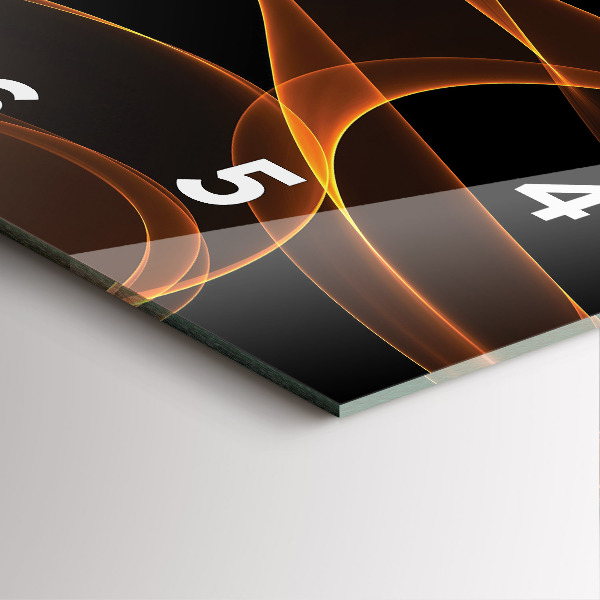 Horloge murale carrée Lignes orange