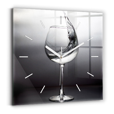 Horloge murale carrée Un verre de vin