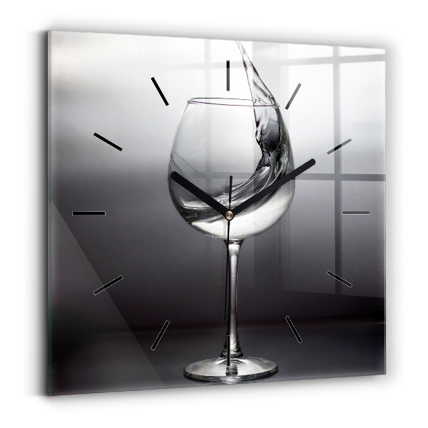 Horloge murale carrée Un verre de vin