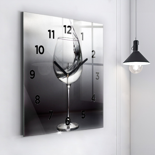 Horloge murale carrée Un verre de vin
