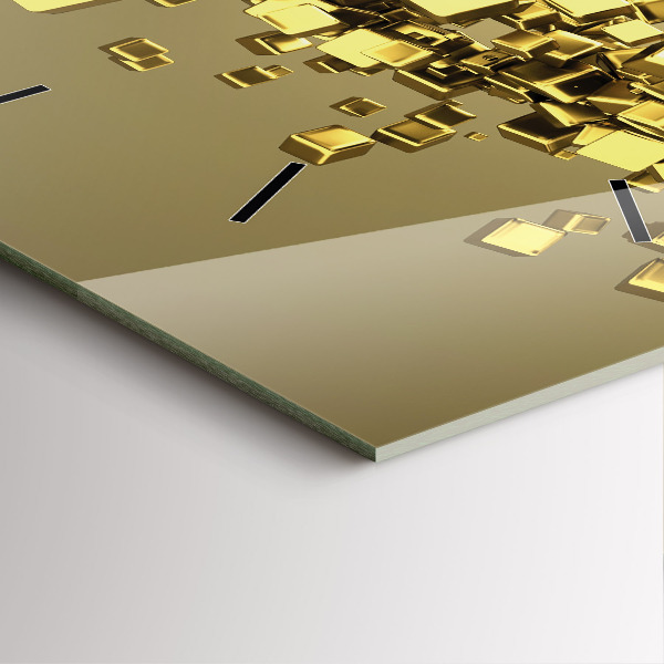 Horloge murale carrée Carrés dorés