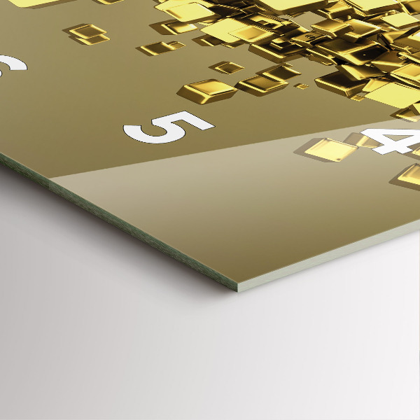 Horloge murale carrée Carrés dorés