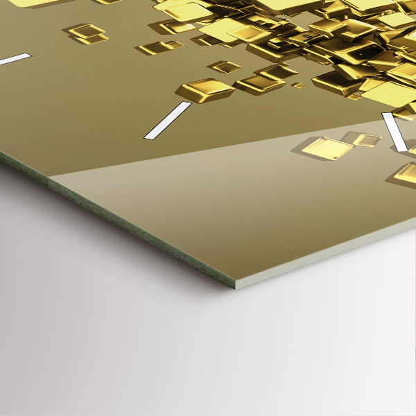 Horloge murale carrée Carrés dorés