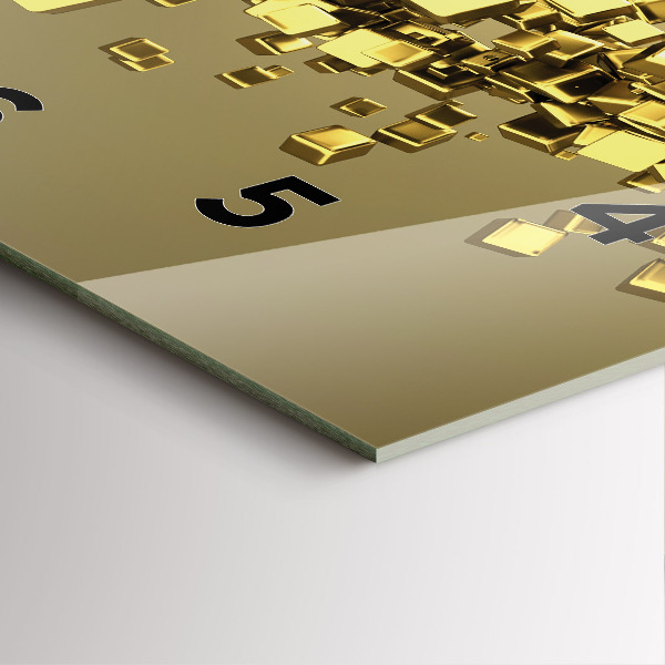 Horloge murale carrée Carrés dorés