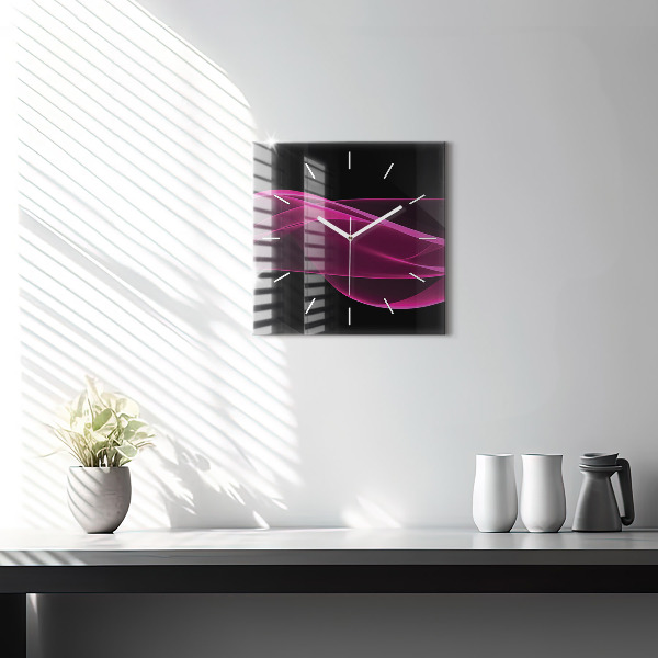 Horloge murale carrée Abstraction rose