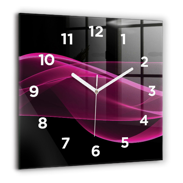 Horloge murale carrée Abstraction rose