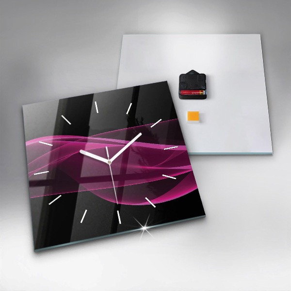 Horloge murale carrée Abstraction rose