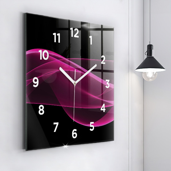 Horloge murale carrée Abstraction rose