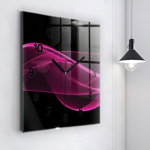 Horloge murale carrée Abstraction rose