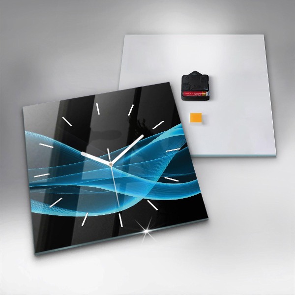 Horloge murale carrée Abstraction bleue