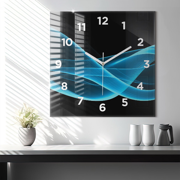 Horloge murale carrée Abstraction bleue