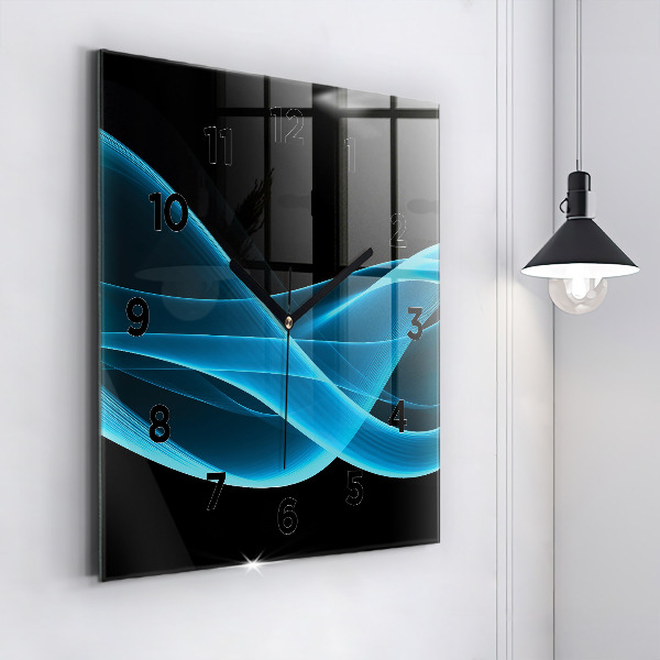Horloge murale carrée Abstraction bleue