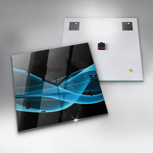 Horloge murale carrée Abstraction bleue