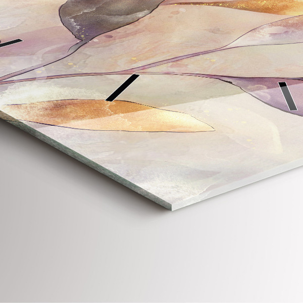 Horloge murale carrée Feuilles bohèmes abstraites