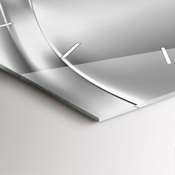 Horloge murale carrée Abstraction argentée