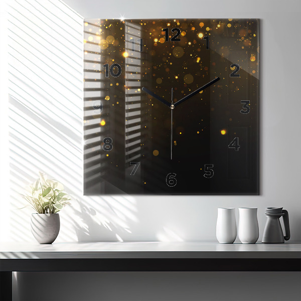 Horloge murale carrée 'Poussière d''or'