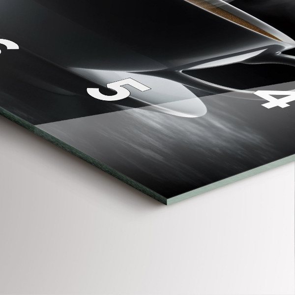 Horloge murale carrée Une tasse de café noir