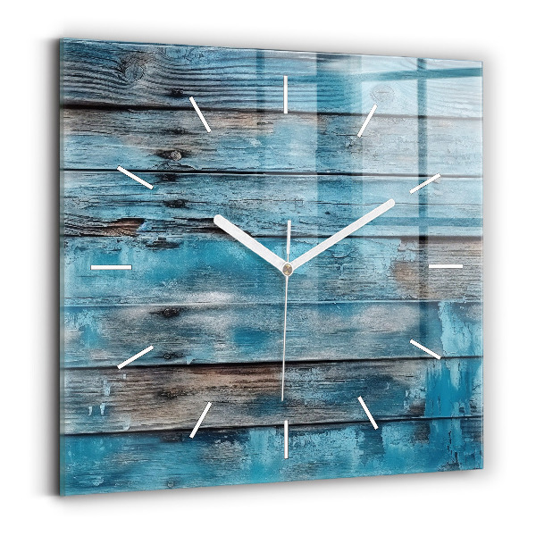 Horloge murale carrée Tableaux bleus
