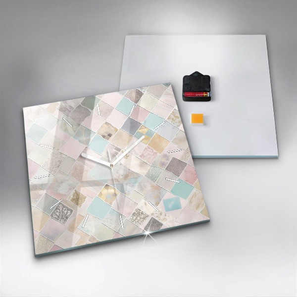 Horloge murale carrée Tuiles colorées