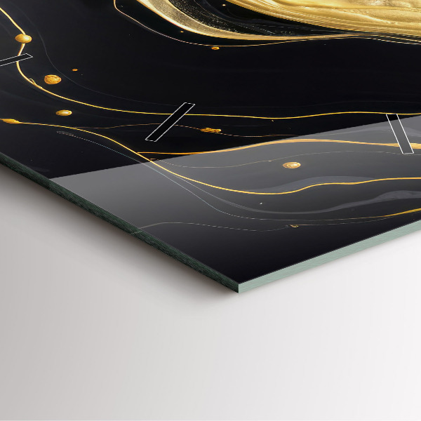 Horloge murale carrée marbre doré