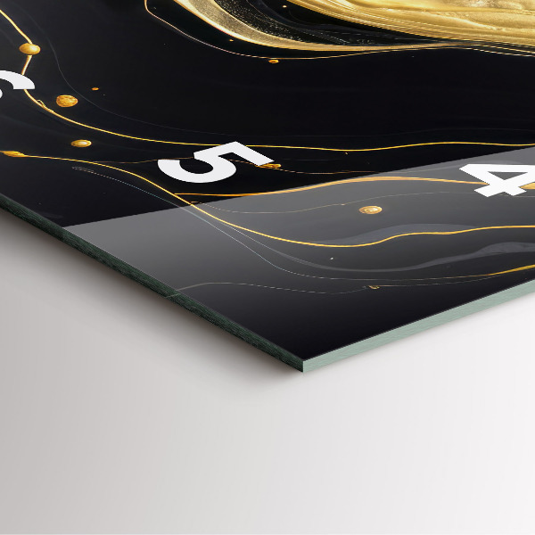 Horloge murale carrée marbre doré