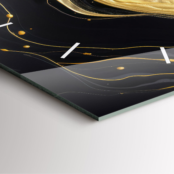 Horloge murale carrée marbre doré