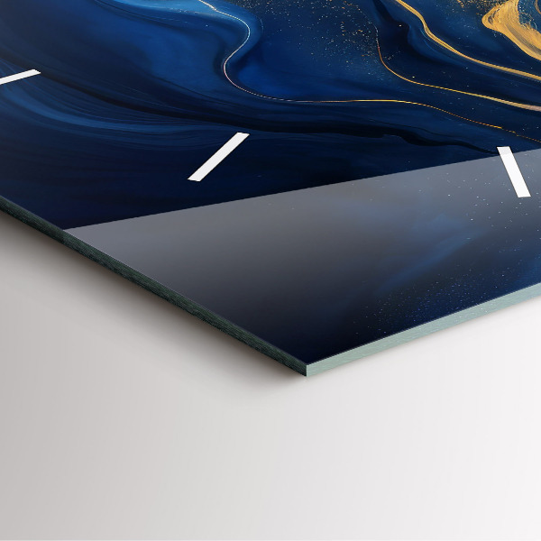 Horloge murale carrée marbre bleu