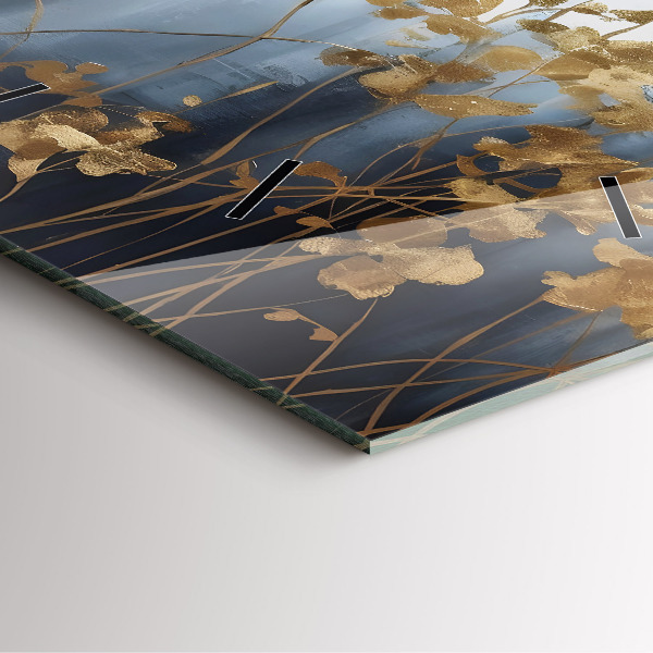 Horloge murale carrée Fleurs abstraites