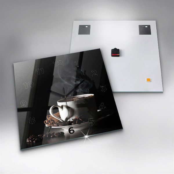 Horloge murale carrée Une tasse de café