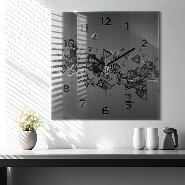 Horloge murale carrée Abstraction sombre