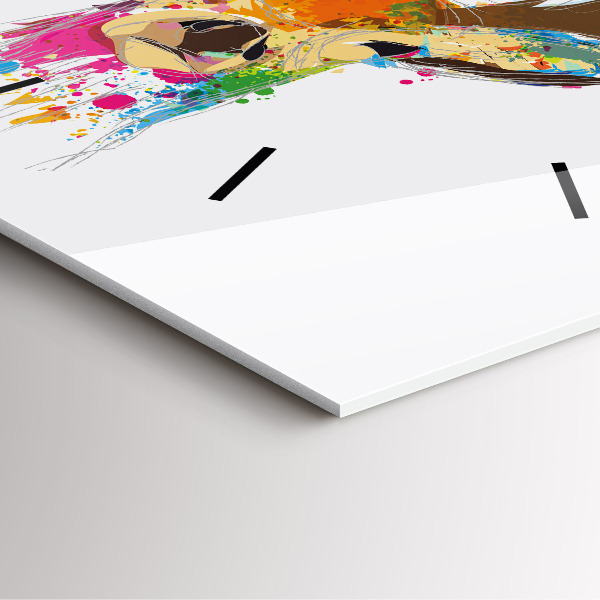 Horloge murale carrée Tête de cerf colorée