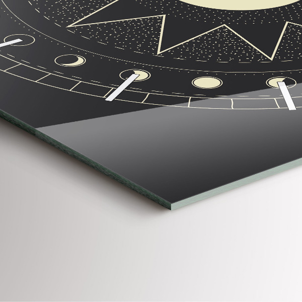 Pendule carrée en verre Phases de la lune