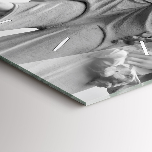 Horloge murale carrée 'Sculpture d''un vieil ange'