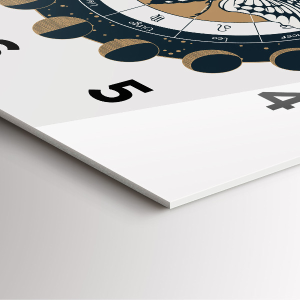 Horloge murale carrée 'Les phases de la lune et l''œil'