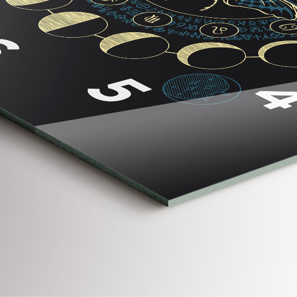 Horloge murale carrée Phases de la lune et insectes