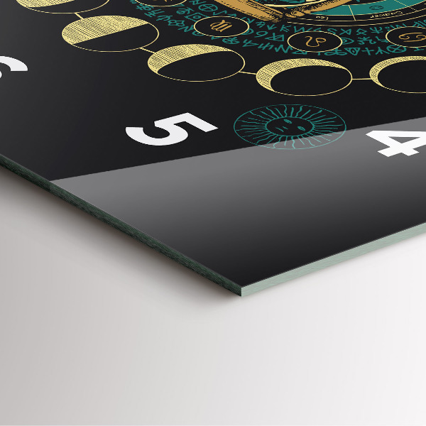 Horloge murale carrée Phases de la lune et sablier