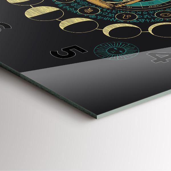 Horloge murale carrée Phases de la lune et sablier