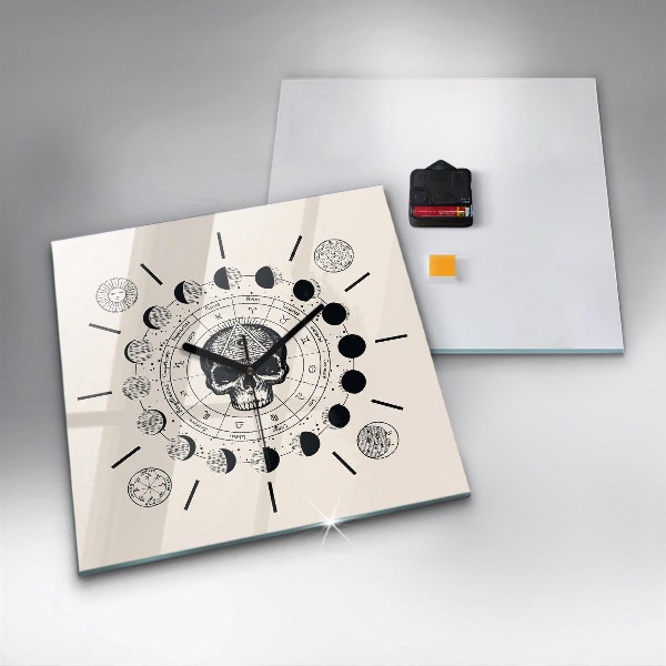 Horloge murale carrée Phases de la lune