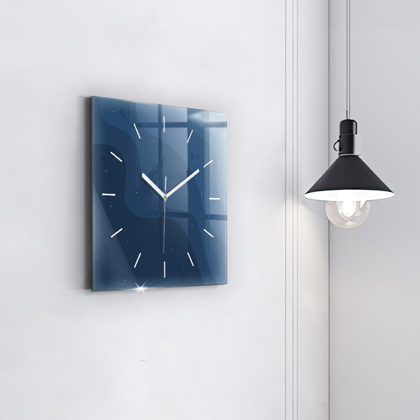 Horloge murale carrée Vagues bleues