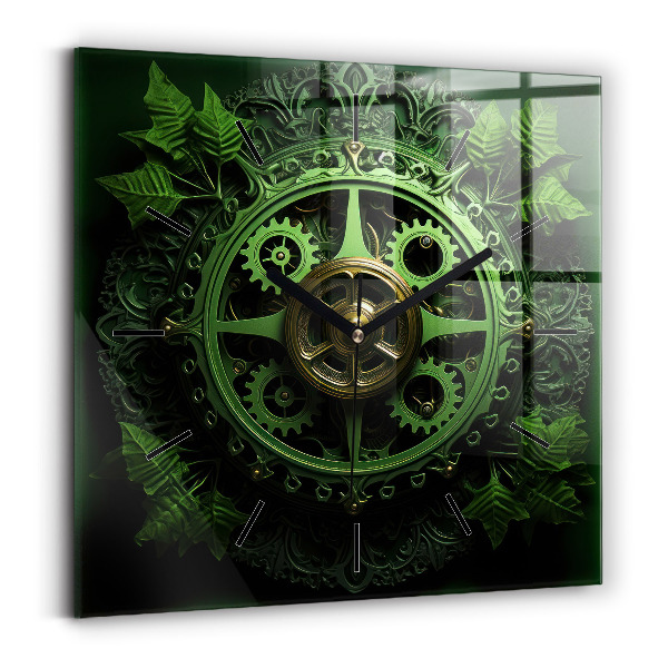 Horloge murale carrée Mécanisme vert