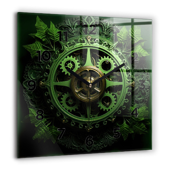 Horloge murale carrée Mécanisme vert